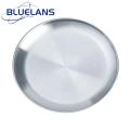 Salad Plate Premium Stainless Steel Dinner Plates Durable Round Salad Serving Plate for Home Kitchen Bbq Quality Tableware for Barbecue Plate. 