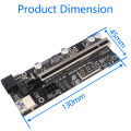 Ecocc PCIE Riser 009S Plus Riser PCI E PCI Express X1 to X16 Dual 6Pin for Graphic Card GPU Miner Mining. 