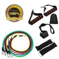 11 Pieces Boxing Pull Rope Resistance Bands Natural Latex Bands With Comfortable Handles. 