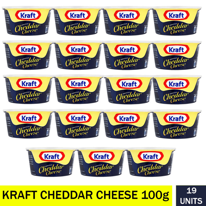 Pack Of 19 Kraft Processed Cheddar Cheese Tin, 100 g