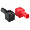 Battery Terminal Cover 2pcs Car Battery Terminal Caps Covers Positive and Negative Black and Red PVC wear-resistant flame-proof. 