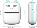 Mini Pocket Printer Portable Printer, Gifts for kids Bluetooth Wireless Smart Printer for Photo Picture Office Receipt Label Note QR Code Inkless Printing With Roll Thermal Paper USB Portable Mobile Printer Wireless Photo Printer for Smartphone,Black,Whit. 