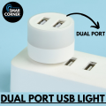 SMAR CORNER Portable 2 USB Ports Splitter Light Bulb with Eye Protection | Led Ambient Light Bulb |USB Supported reading & bedside Bulbs, work with Laptops, Powerbanks, Chargers & Other USB ports. 