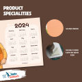 Calendar 2024 Wall Calendar with Laminated 12 Months Complete A4 Size Loving Dog Calendar Imported Material. 