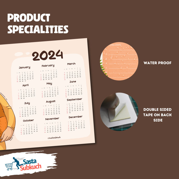 Calendar%202024%20Wall%20Calendar%20with%20Laminated%2012%20Months%20Complete%20A4%20Size%20Loving%20Dog%20Calendar%20Imported%20Material%20-%20Image%202