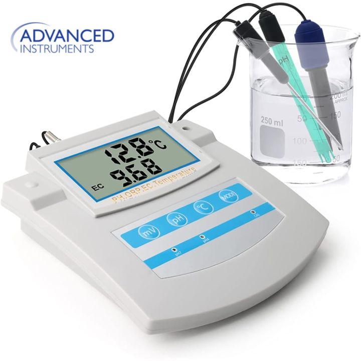 ADVANCED™  6 In 1 Water Quality Monitor PH ORP TDS EC CF Temperature Benchtop Tester Meter for Swimming Pool, Aquarium, Laboratory