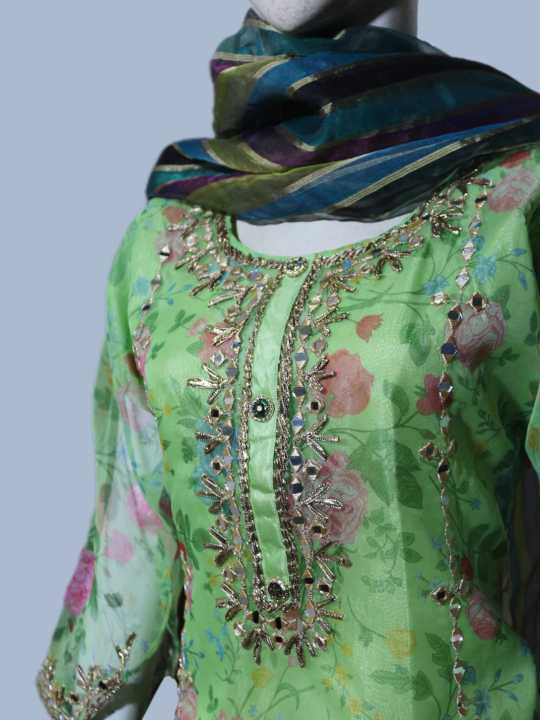 Women's%203Pc%20Digital%20Printed%20Stitched%20Organza%20Mirror%20work%20&%20Silk%20Flapper%20-%20Image%205