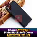 Sharp Aquos R2 Back Cover Soft Plain Black Case For Aquos R2. 