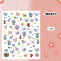 3D Disney Cartoon Character Nail Sticker Anime Lilo Stitch Nail Supplies Cute Lion King Decoration Mary Cat Stickers For Nails. 