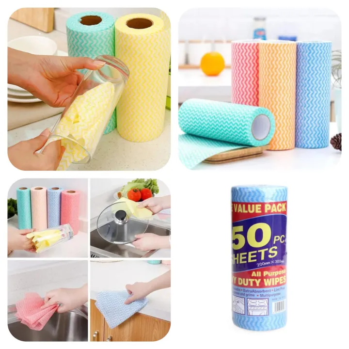 Disposable%20Cleaning%20Paper%20Towels%20Reusable%20Kitchen%20Paper%20Towels%20(50%20Sheets)%20-%20Image%202