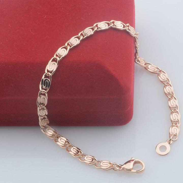 【beauty code】4MM Bracelet Men Rose Gold Color Snail Smart