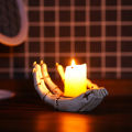 Cosme Creepy Candle Holder Spooky Halloween Skeleton Hand Candle Holder for Gothic Home Decor Party Supplies Tealight Stand with Skull Backbone Design Skeleton Candle Holder. 