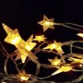 Led Star Fairy lights Battery Operated 1 String 20 Stars Each Star Size 1 Inches Warm White. 