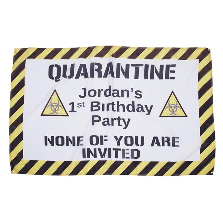 Quarantine Birthday Banner Polyester Material for Home Decoration
