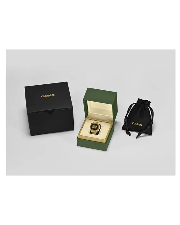 Casio%20Ring%20Watch%20Mens/Womens%20Gold%20Ion%20Plated%20Stainless%20Steel%20Case%20Square%20Digital%20Stop%20Watch,%20Alarm,%20Dual%20Time,%20Calendar,%20Multi-Function%20Gold%20Stainless%20Steel%20Bracelet%20Watch-CRW-001G-9DR%20-%20Image%206