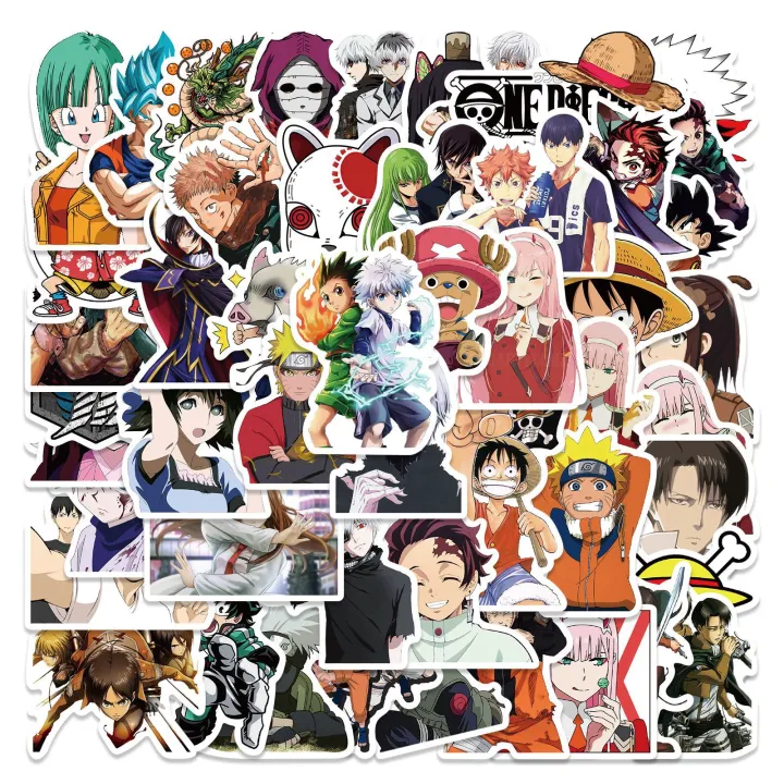 50pcs%20Mixed%20Anime%20Stickers%20One%20Piece%20Demon%20Slayer%20Naruto%20Hunter%20Anime%20Sticker%20Notebook%20Motorcycle%20Skateboard%20Computer%20Mobile%20Phone%20Cartoon%20Decal%20Toy%20-%20Image%209