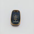 Audi E-tron TPU Remote Key Cover Black-Pure Gold. 
