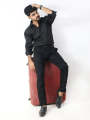 AZ Men's Formal Dress Shirt Plain Black. 