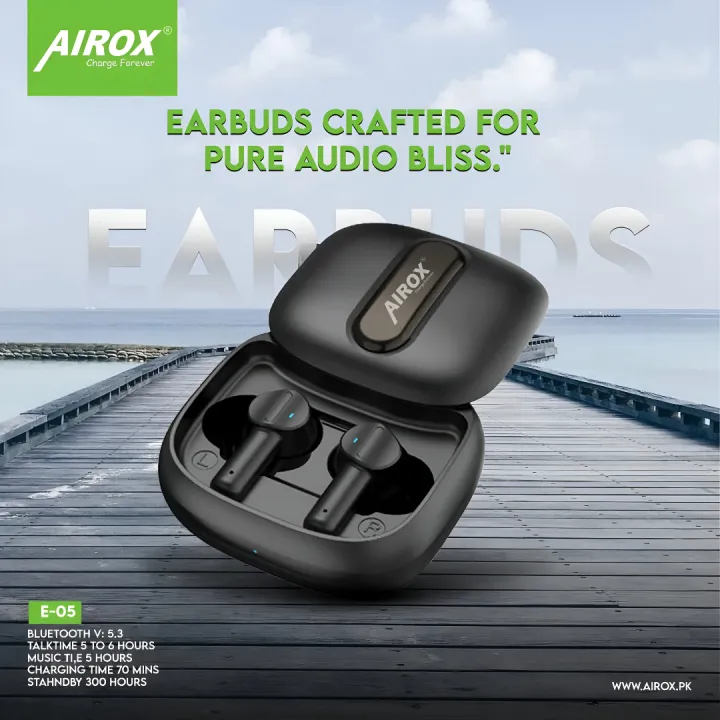 Airox E5 True Wireless Earbuds – Bluetooth 5.1, Touch Control, HD Sound ...