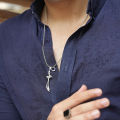 Men 925 Sterling Silver (Chaandi) Ali Chain & Pendant Set. 