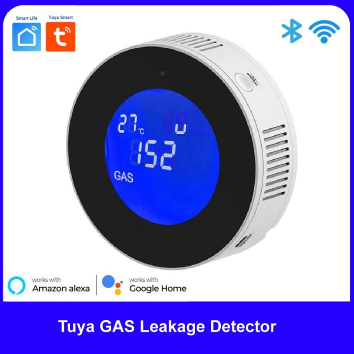 Tuya Wifi Smart Natural Gas Alarm Sensor Gas Leak Detector LCD Display Smart Life App Message Push Built-in speaker