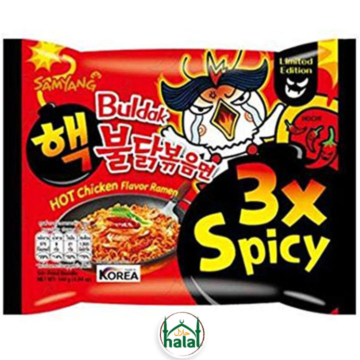 Samyang Buldak 3x Spicy Hot Chicken Ramen – Imported Korean Noodles (1 Pack, 140g)