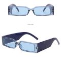 Rectangle Frame Fashion Sunglasses-Small Frame Square Sunglasses -Vintage Colorful Wide Leg Eyeglasses. 