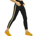 BLACK WHITE & YELLOW STRIPES ANKLE LENGTH JEANS FOR HER. 