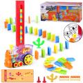 Domino Train Toy Set with 60 Pcs Colorful Dominoes Game Building Blocks Educational Boys Girls Children's Toys Gifts. 
