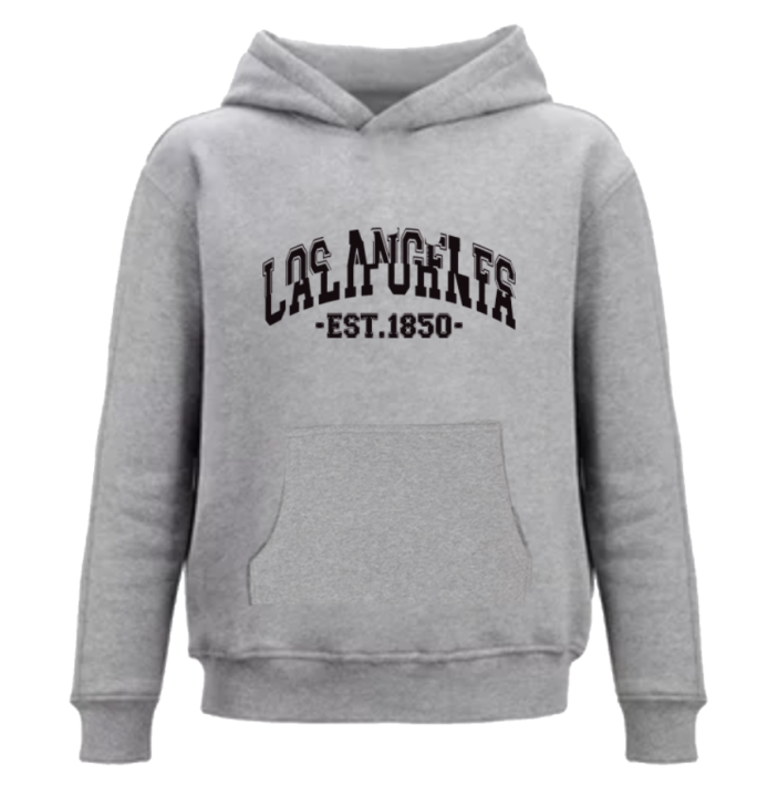 Printed Pull Over Hoodies For Men - Heather Grey