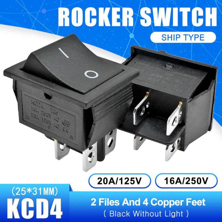 1PCS - KCD4 Rocker Switch Button ON OFF 2 Position 4 Pins 16A 250VAC