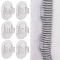 1/10pcs Washing Machine Drain Pipe Holder Self-adhesive Non-punching Fixed Buckle Pipe Clamp. 
