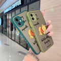 dienya For Realme 3 3i 3 Pro Case Thin Frosted Transparent Hard Side Square Edge Shockproof Phone Cases Fashion Cartoon Bear New Pattern Silicone Casing Full Cover Protection Softcase. 