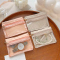 1/2Pcs Mini Ziplock Jewelry Pouch Solid Color Polyester Zipper Bag Clear Jewelry Storage Bag. 