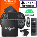 MXQ PRO 5G Android TV Box + Retro Game Console - PS5 Theme UI Edition, Mini Wireless Rechargeable Keyboard, 150+ Bestselling Retro Games. 