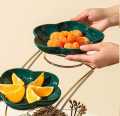 Elegant Multi-Tier Gold Serving Stand with Glass Plates - Perfect for Desserts, Appetizers and Cake Serving Tray. 