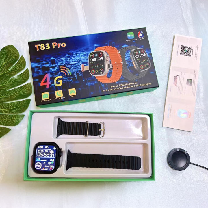T83 Pro 4G Smart Watch with SIM and Camera, AMOLED Display, Fitness Tracker, Wireless Charging