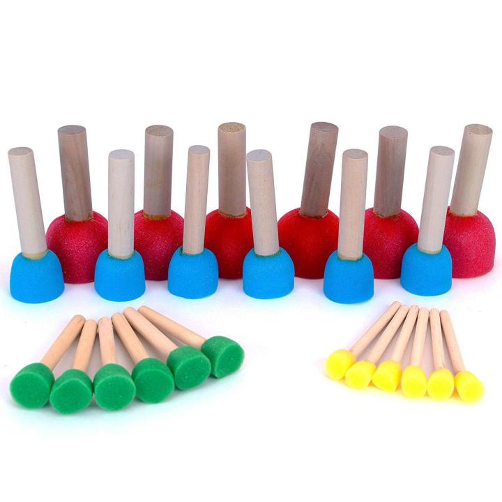 Foam Pouncer Assortment-Sponge Painting Stippler Set 24/pkg-Foam Brush Value Pack-6(1/2 inch),6(3/4 inch),6(1-3/16 inch)6(1-3/4 inch)