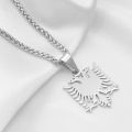 Anniyo Albania Eagle Pendant Necklaces Polishing Stainless Steel Jewelry Ethnic for Women Men #109221. 