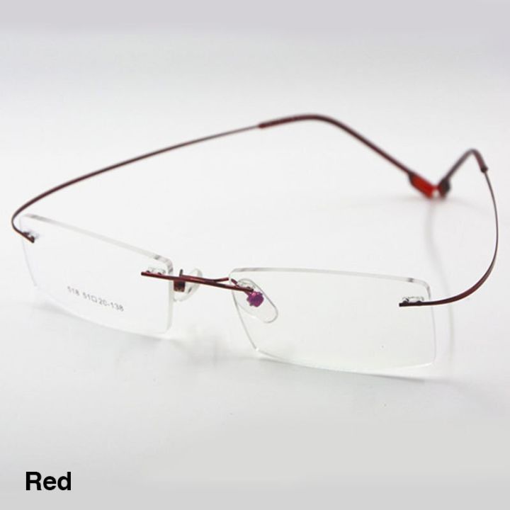 Reven Jate Flexible Titanium Alloy Rimless Eyeglasses Frame for Optical Prescription Glasses Eyewear for Women and Men