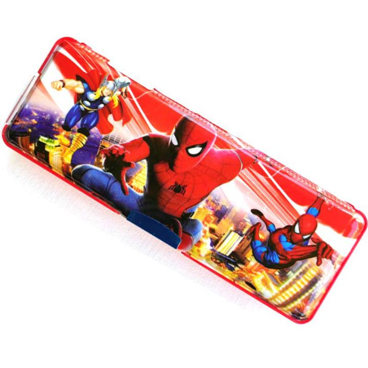 Spiderman Car Cute Kitte &  Character Geometry Box Double Side Magnet Close - simple geometry - imaada( with free rubber shpnar and scale foot)
