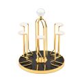 ORIGINAL CHINA MADE 360 DEGREE Rotation Glass Organizer , CUPS and MUG Stand Golden Metal Holders Rack with Round Shape , Use for  Home , Kitchen , Tabletop , Office Drinkware Storage Organizer , BEAUTY OF EVERY KITCHEN. 