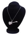 Silver - Stainless Steel - Guitar Pendant for Boys & Girls. 