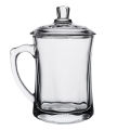 Delisoga Coffee Cup with Lid, Transparent Coffee Mug with Glass Lid, Glassware Lid Cup 360ml. 