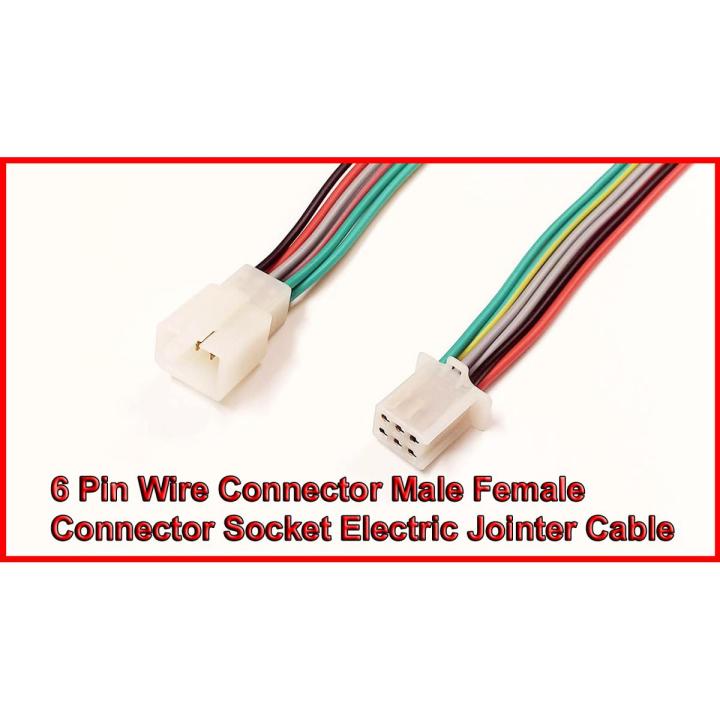 (1 Pair) 6 Pin Wire Connector Male Female Connector Socket Electric Jointer Cable Terminal Plug 2.8 mm with Crimp Pins for E-Bikes, Car, Bike, Speaker, CCTV etc.ADD05