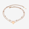 Double Chain Heart Anklet Payal for Girl Simple Gold Foot Bracelet. 
