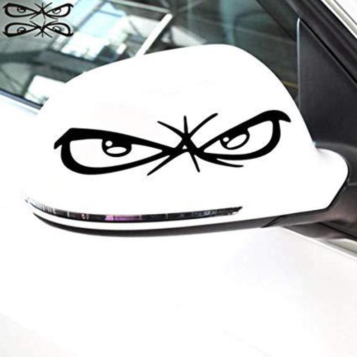 2Pcs Angry Eyes (Black) Car Side Mirrors Stickers, Auto Styling Decal Sticker for Decoration, Car Accessories Waterproof