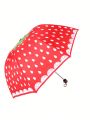 Cute Strawberry Pattern Folding Umbrella with High Density Waterproof Fabric Travel Umbrella. 