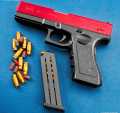 Airsoft Machine For Kids White Black | Glock Soft Bullet Toy Gun Shell Ejection Foam Darts Blaster Pistol Manual Airsoft Gun With Silencer For Kid Adult. 