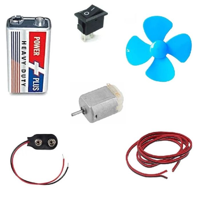 DC motor fan Set Electronic Science project Kit with Battery